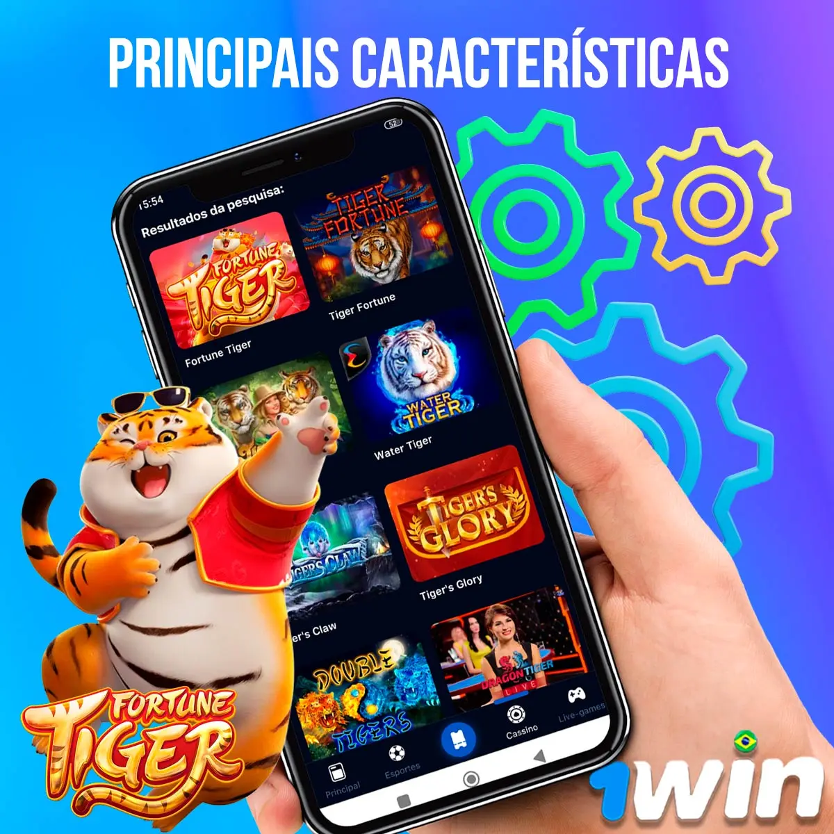 Montage showing the Fortune Tiger game interface on devices