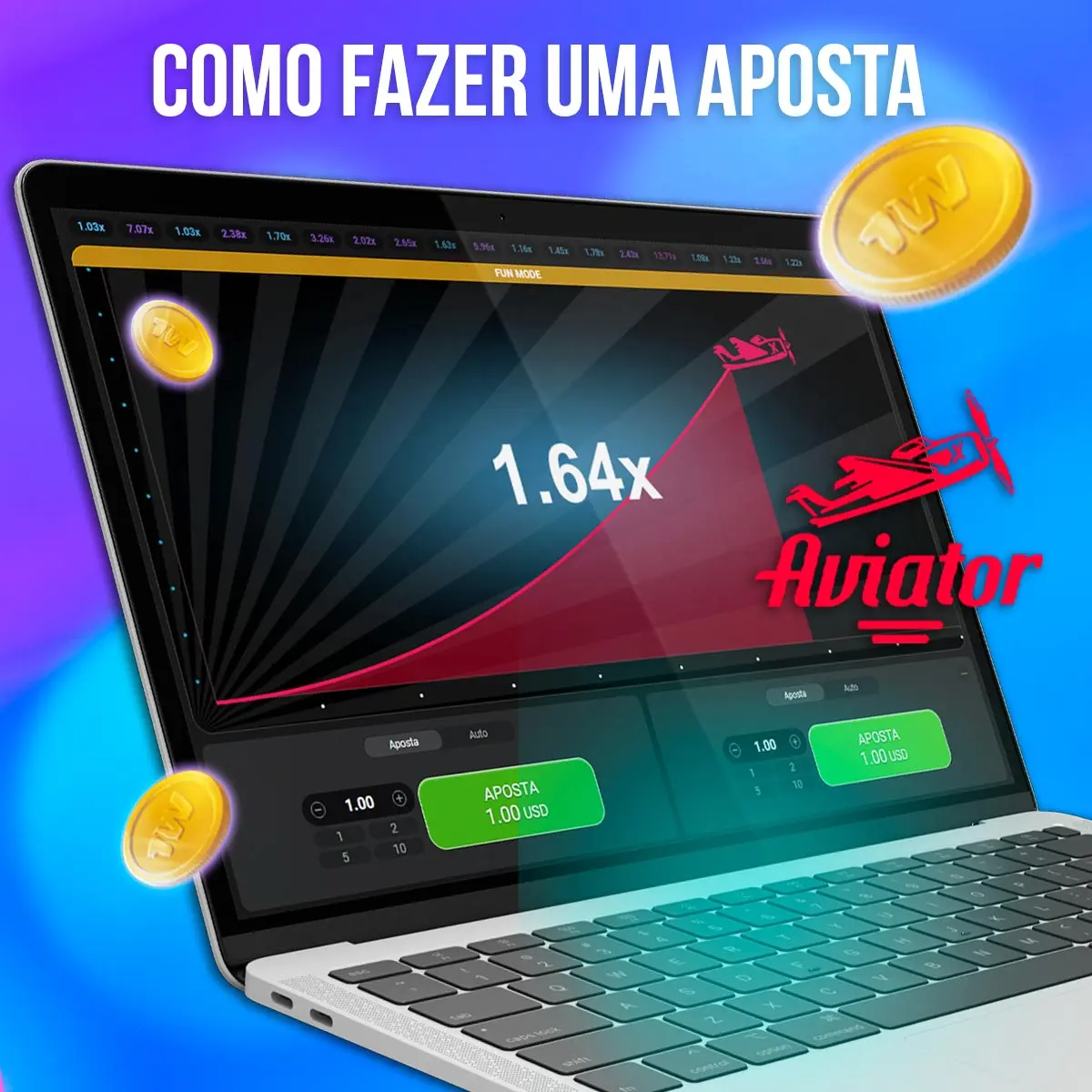 Composição com a interface do jogo Aviator em dispositivos