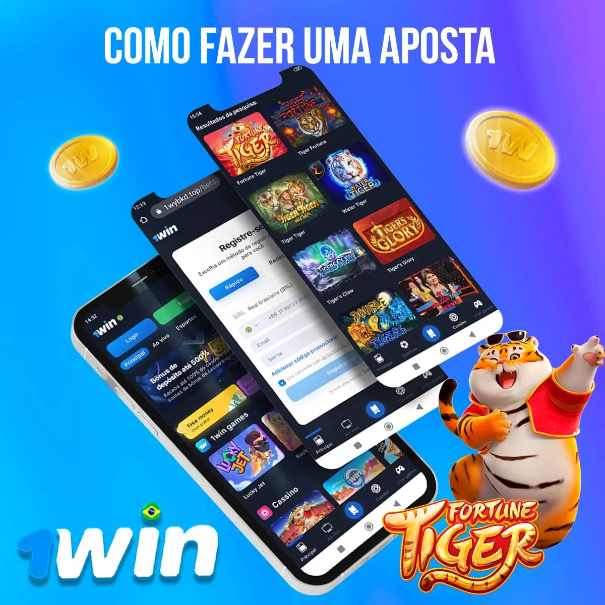 Montage showing the Fortune Tiger game interface on devices