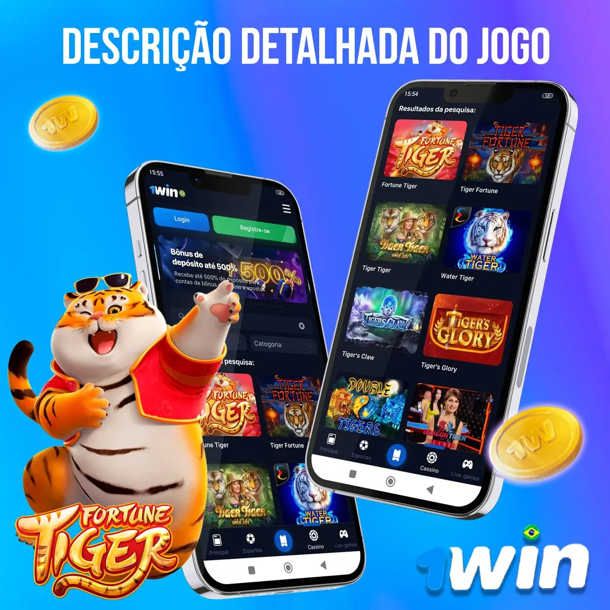 Montage showing the Fortune Tiger game interface on devices
