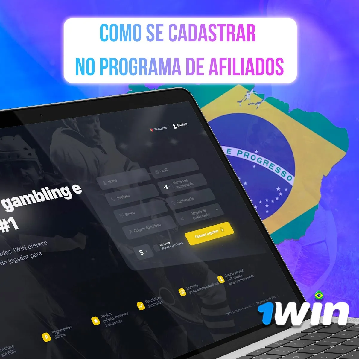 1win affiliate area screens