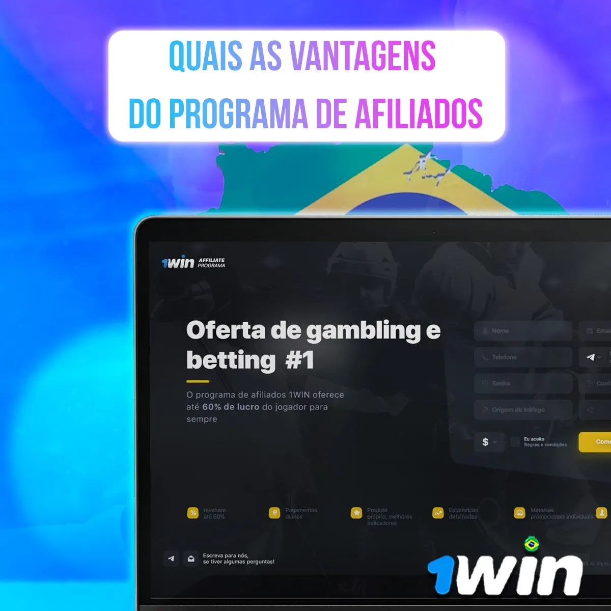 1win affiliate area screens
