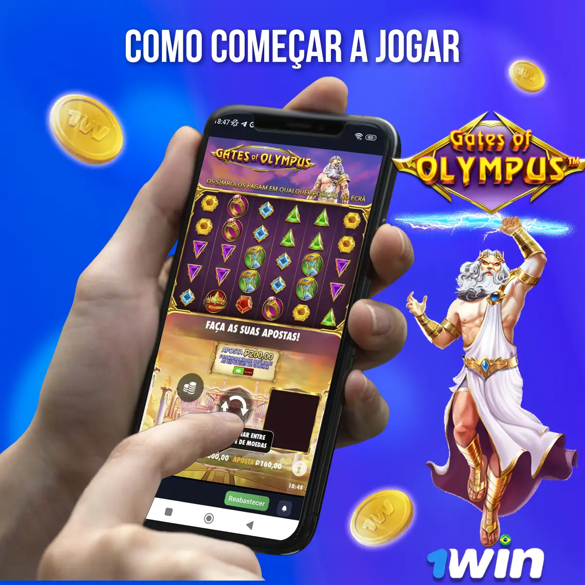 Montage showing the Gates of Olympus game interface on devices