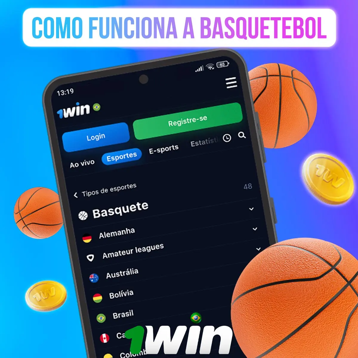 Montage of 1win basketball market screens