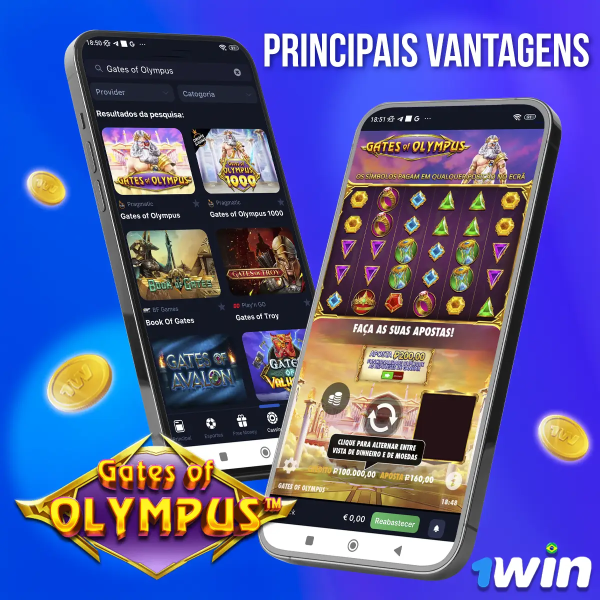 Montage showing the Gates of Olympus game interface on devices