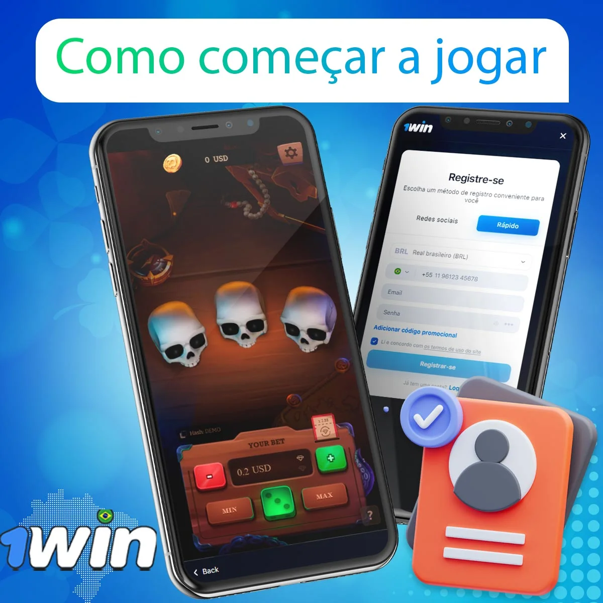 Composição com a interface do jogo Brawl Pirates em dispositivos