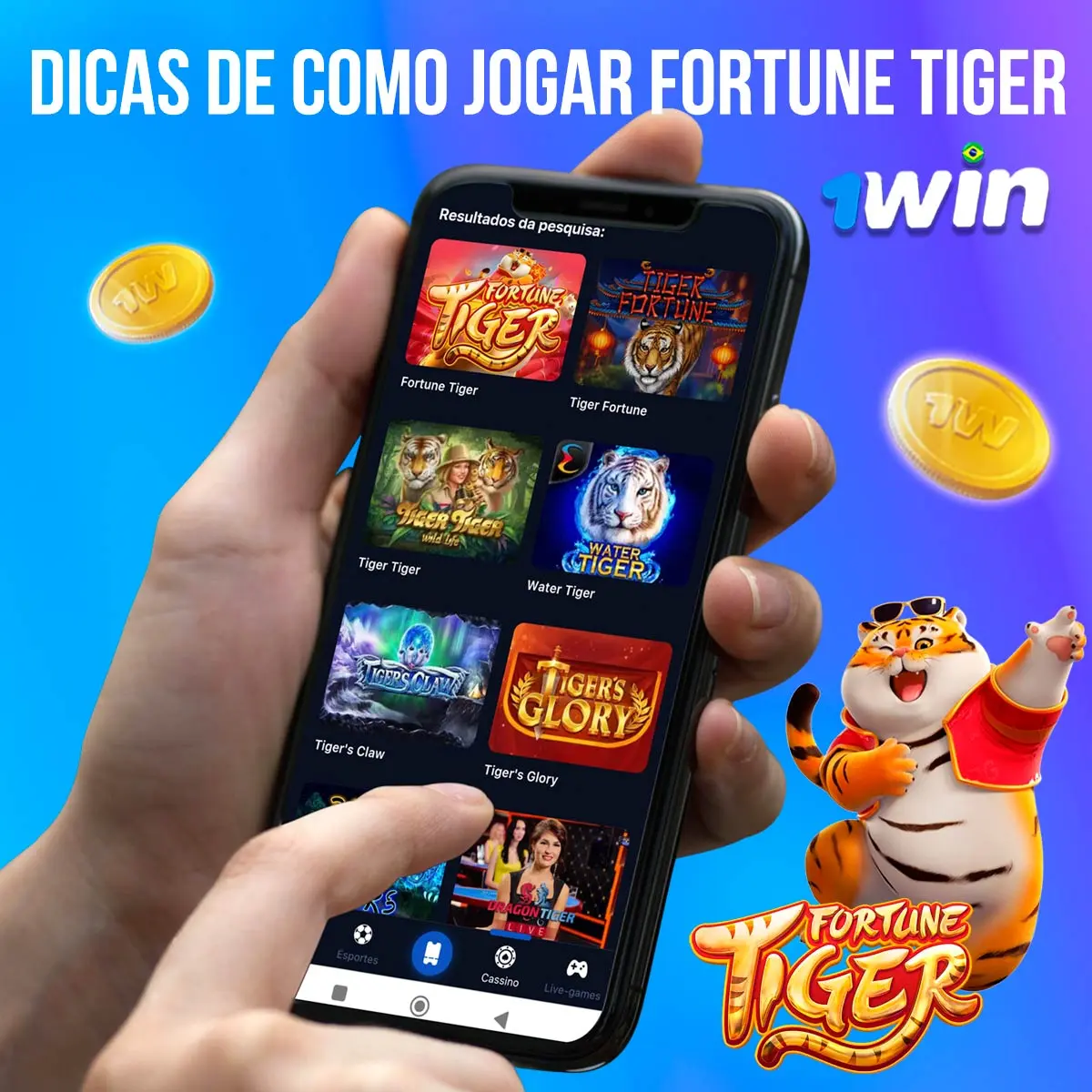 Montage showing the Fortune Tiger game interface on devices