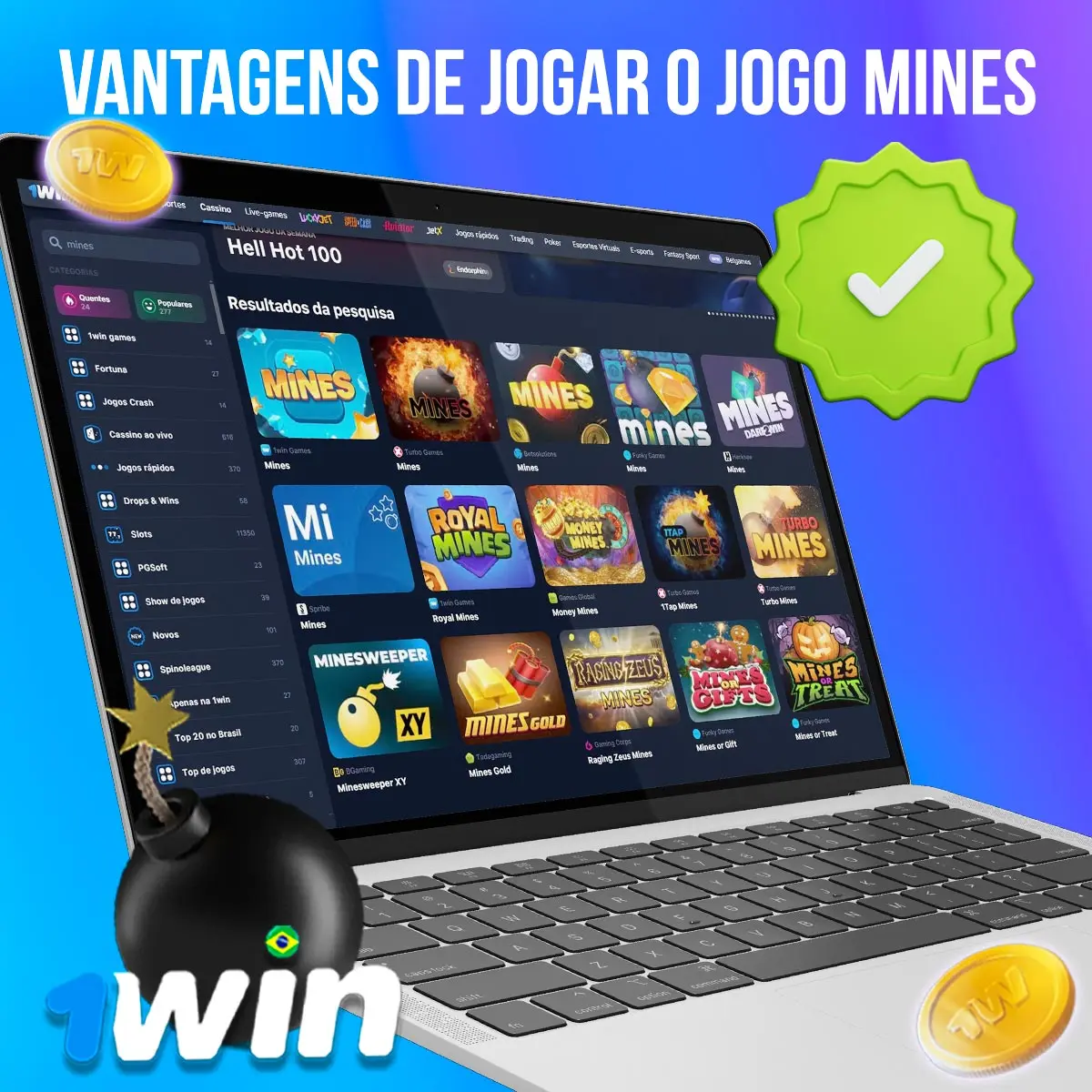 Composição com a interface do jogo Mines em dispositivos