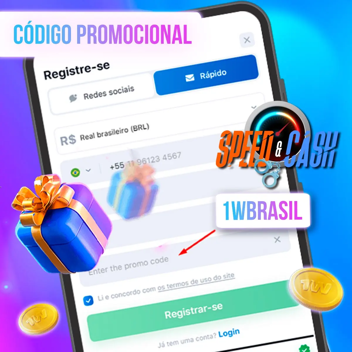 Illustrative form with a promotional code field