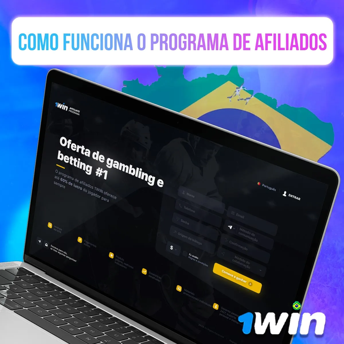 1win affiliate area screens