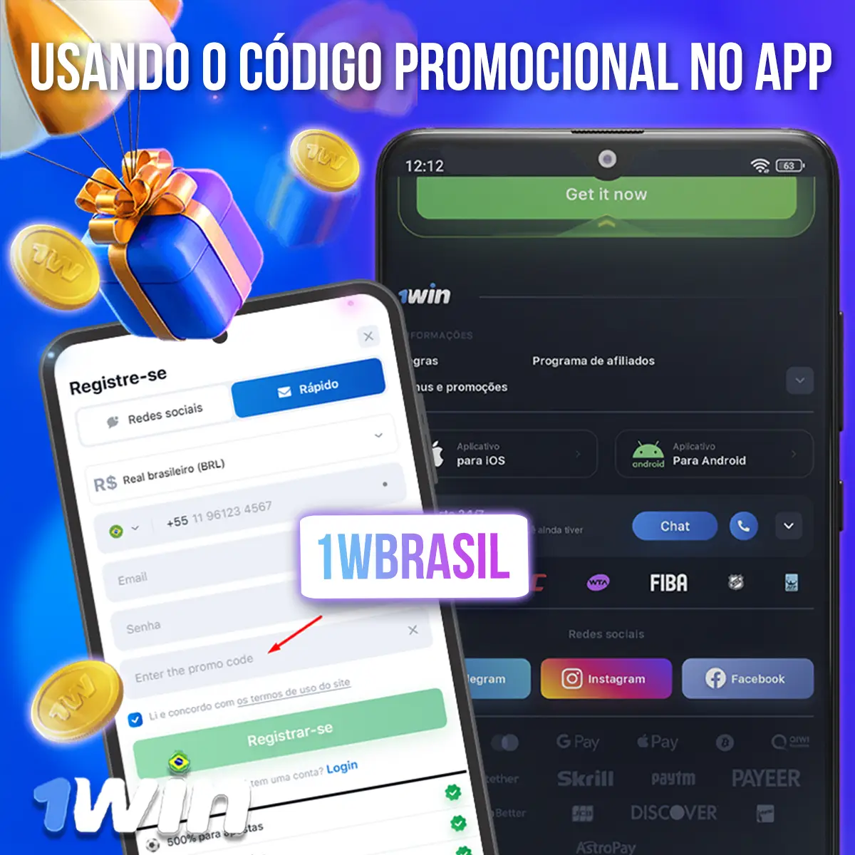 Illustrative form with a promotional code field