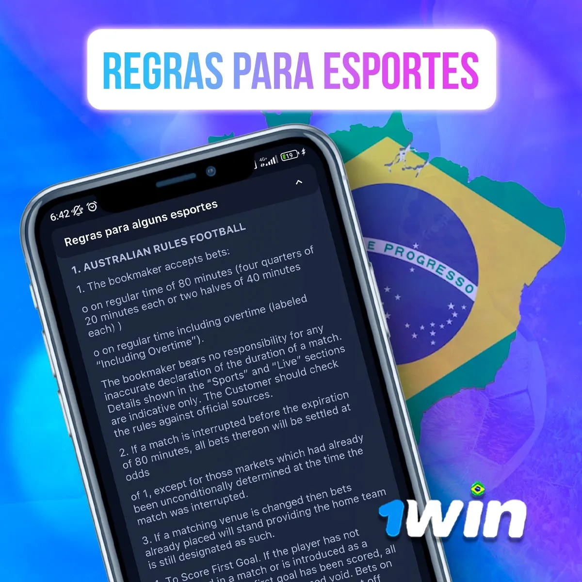 Information text screen with the Brazilian flag