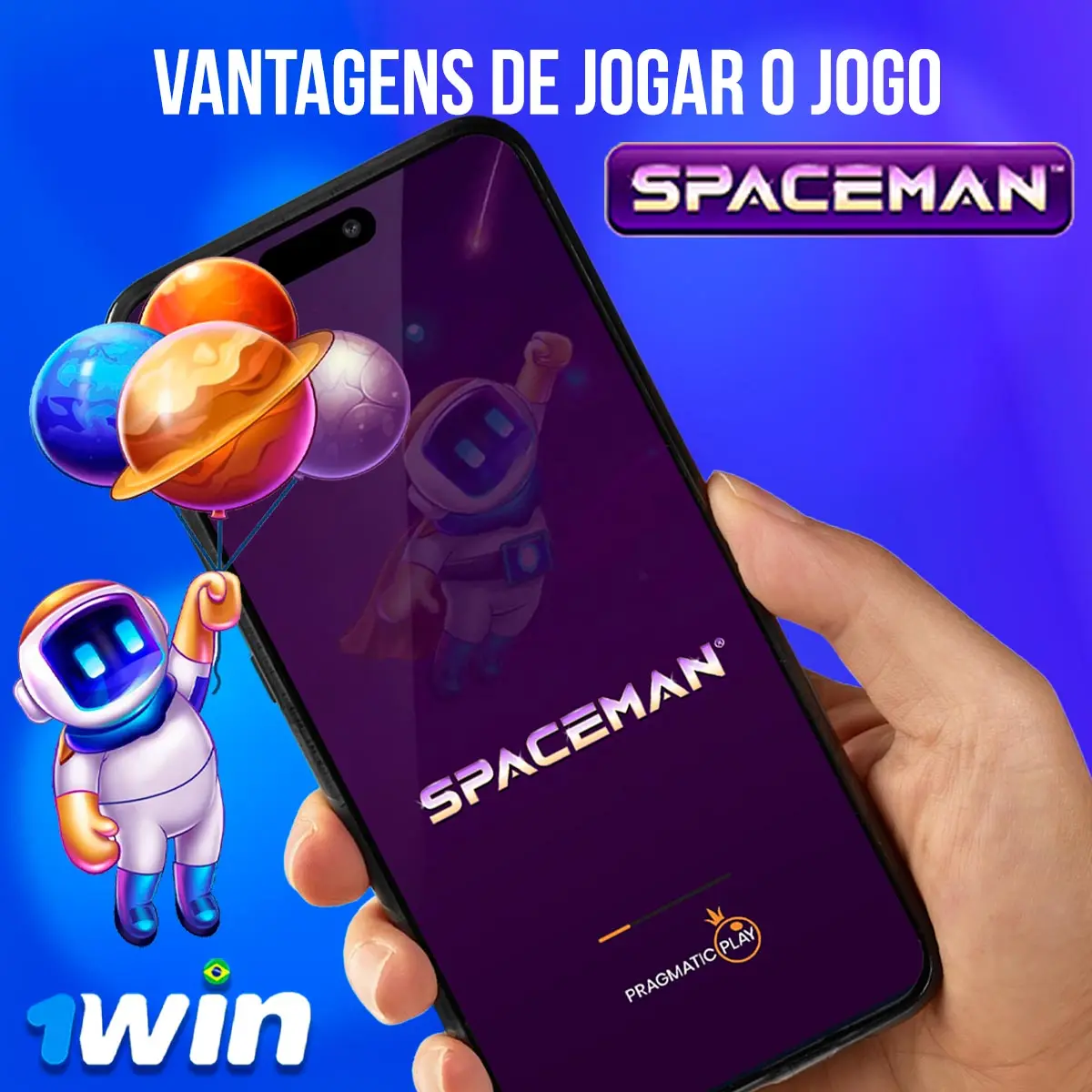 Composição com a interface do jogo Spaceman em dispositivos