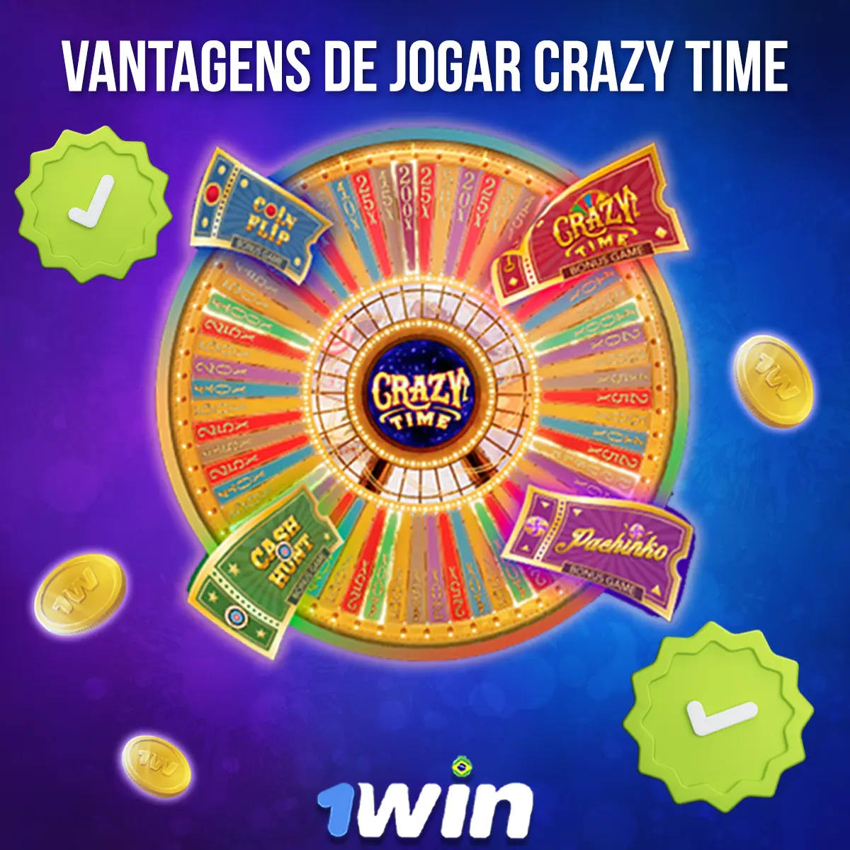 Composição com a interface do jogo Crazy Time em dispositivos
