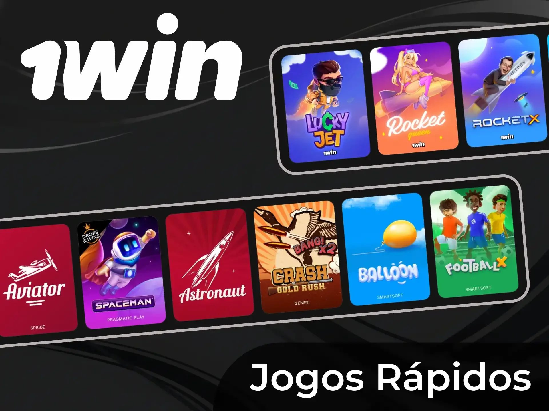 Seleção de jogos rápidos com Aviator, Spaceman e Balloon na 1win