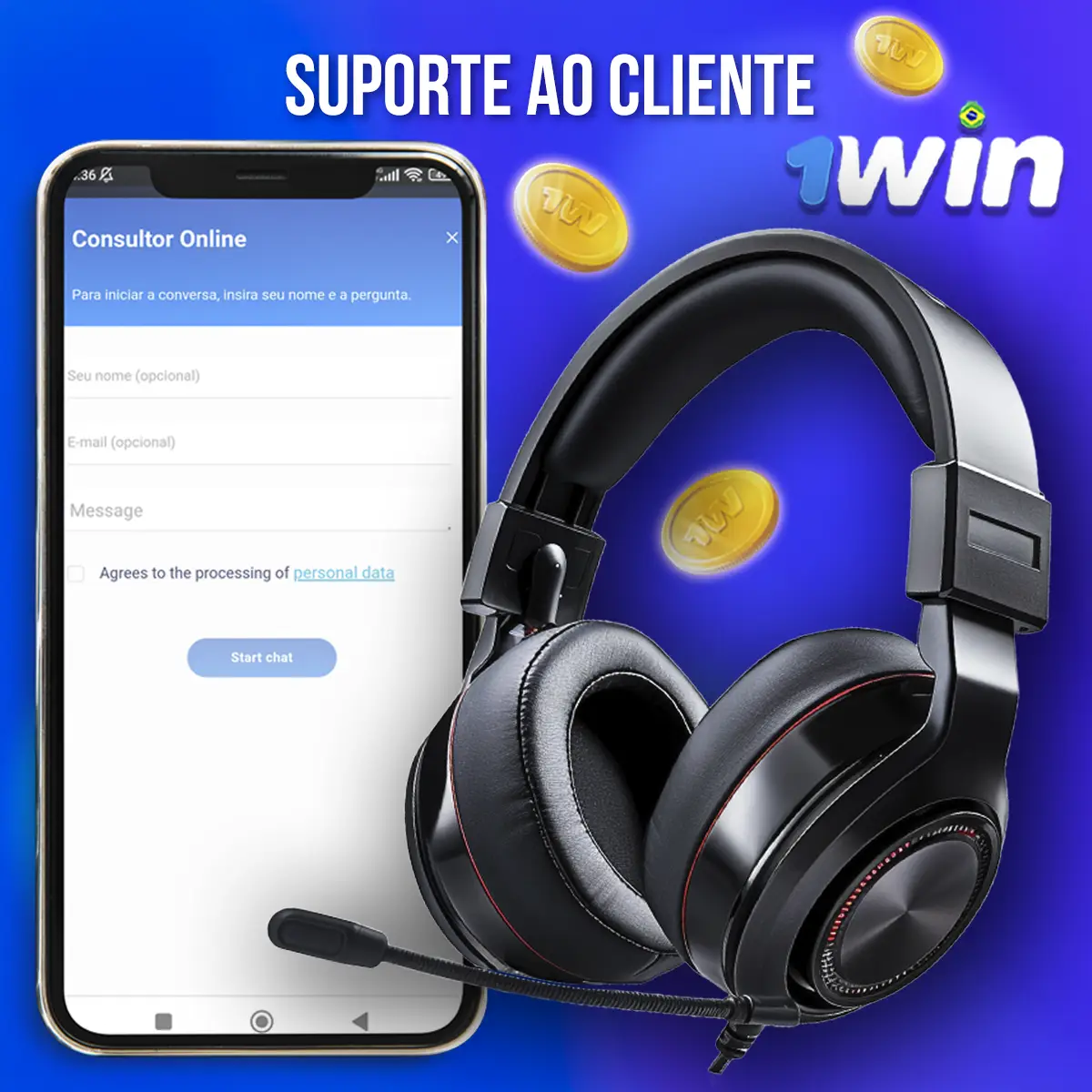 Contact screen and customer support illustration