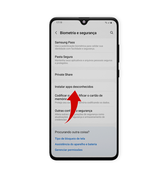 Tela Android de permissões de instalação