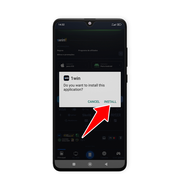 Diálogo de confirmação de instalação no Android